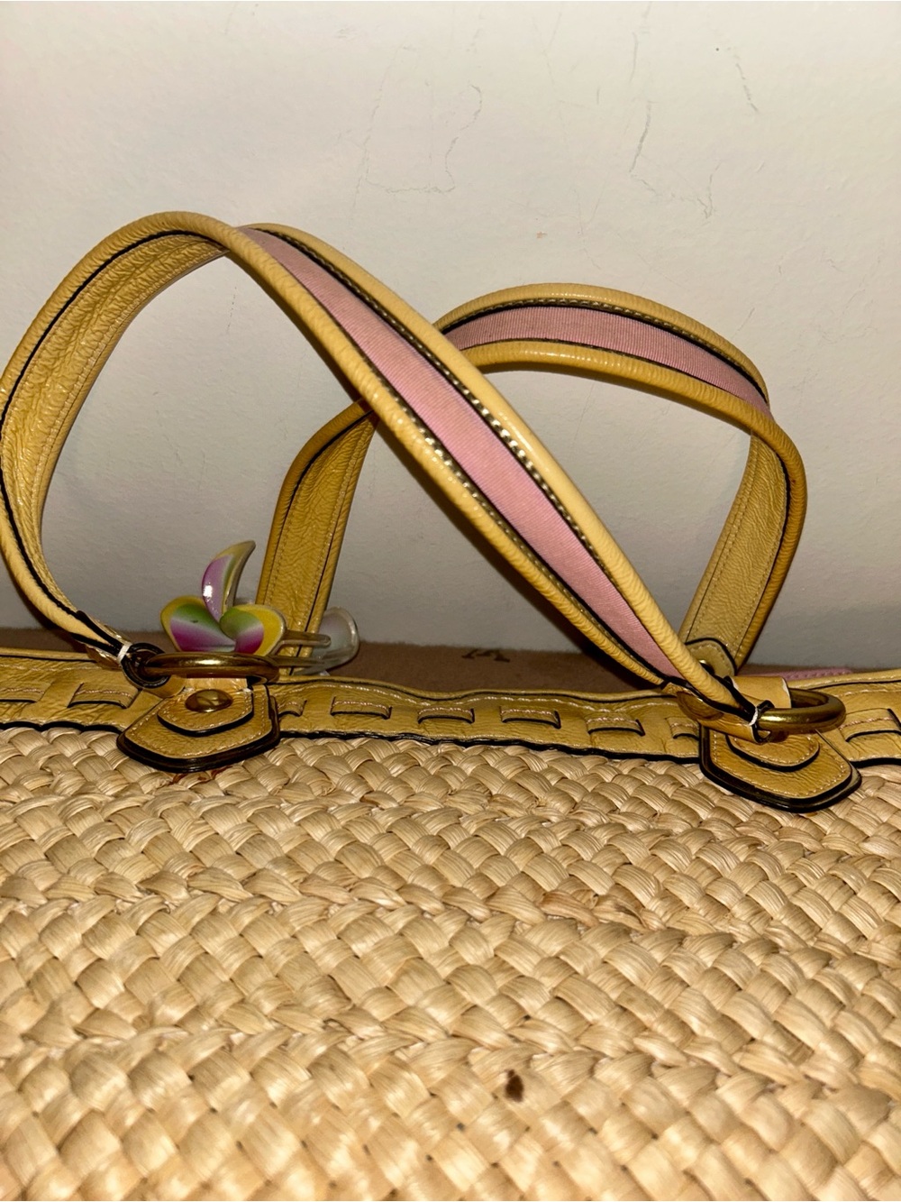 Coach Poppy straw appliqué tote bag. Y2K - Picture 8 of 11